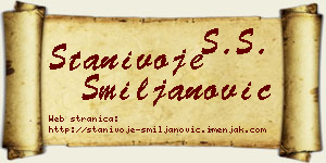 Stanivoje Smiljanović vizit kartica